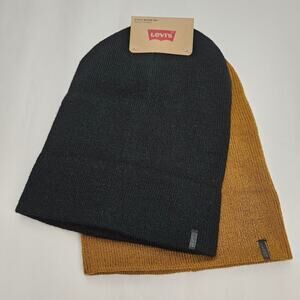 Levi's Two Piece Beanie Set Brown Black Size OS